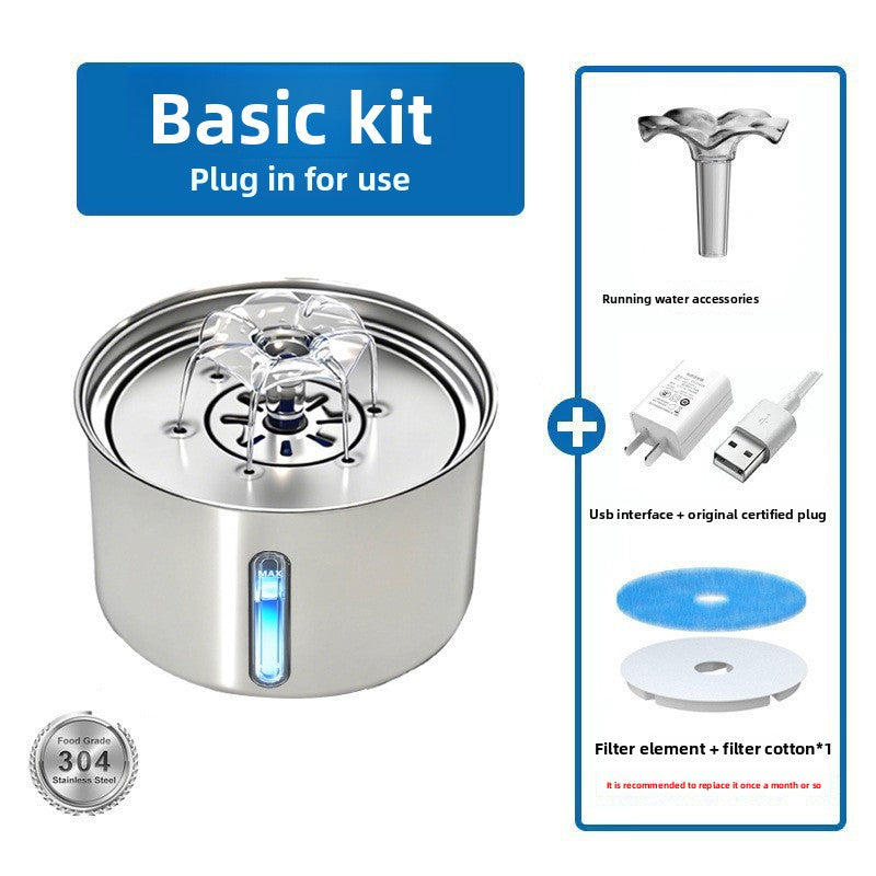 Premium Stainless Steel Cat Water Fountain β 3L Capacity
