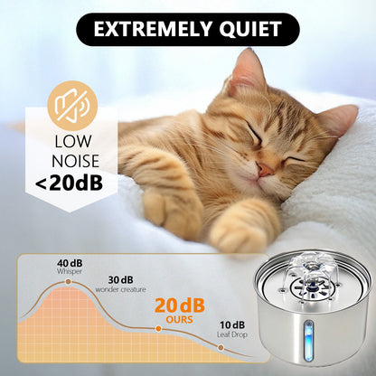 Premium Stainless Steel Cat Water Fountain – 3L Capacity